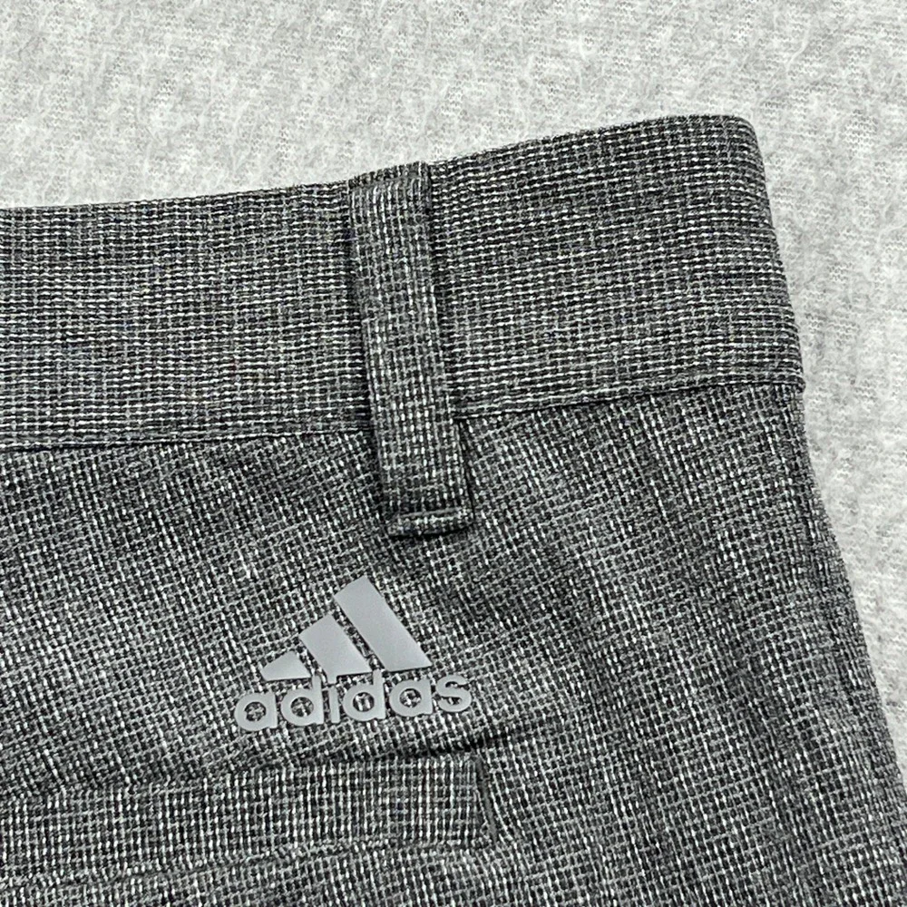 Adidas Crosshatch Shorts Mens 36 Grey Golf Performance Stretch Flat Chino HA1462
